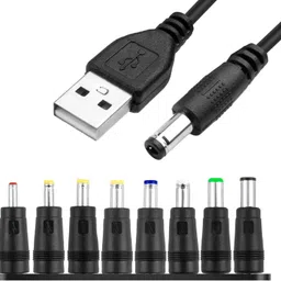 Zorbes Power Cord 3 m USB to DC Power Cord 8 in 1 Cable-picture-10