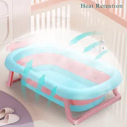 little olive Baby Bath Tub with Temperature Display | Foldable & Anti-Slip Design | 0-3 Years image 5