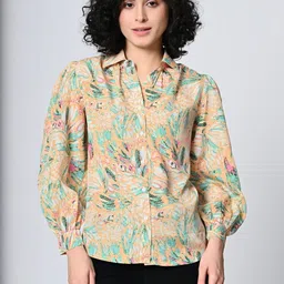 szn Women Regular Fit Printed Spread Collar Casual Shirt-picture-14