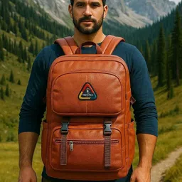 tagvin Stylish PU Leather Backpack |Travel Bag | Large Capacity | Trekking Waterproof Backpack image 2