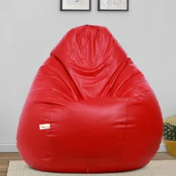 sattva Classic XXL Leatherette Bean Bag with Beans in Red Colour image 1