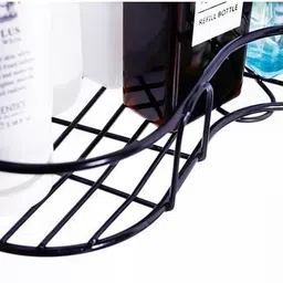 kwt Black Metal Corner Shelf Organizer Steel Wall Shelf image 3