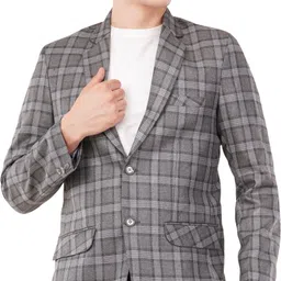 Men Checkered Single Breasted Casual Blazer-image-53