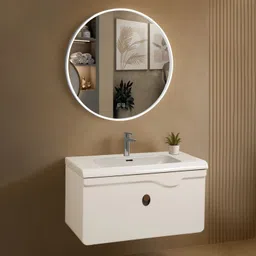 plantex Vanity for Bathroom/Cabinet with Wash Basin & Mirror/Bathroom Organizer- NZBC-38 Wall Hung Basin-picture-12