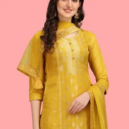 saumya creations Unstitched Art Silk Kurta & Churidar Material Self Design image 2