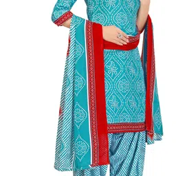 vijay deep silk mill Unstitched Crepe Salwar Suit Material Printed image 3