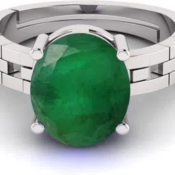 pranjal gems Original 7.25 Ratti 6.60 Ct Emerald Panna Gem Stone Ring With Leb Certificate Brass Emerald Ring-picture-13
