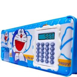 2022 Cartoon Art Plastic Pencil Box Doraemon Box with Calculator for Kids Pencil box will intereset your child, Magnetic, A Jombo Pencil Box, by CHAMA Art Plastic Pencil Box-picture-26