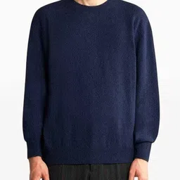 orman Men Solid Crew Neck Dark Blue Sweater-picture-14