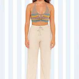 empracee Women Comfort Fit Beige Cotton Blend Trousers-picture-12