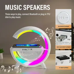 snapelo Bluetooth Speaker Lamp with Wireless Charging, RGB Light & Night Lamp Table Lamp image 2