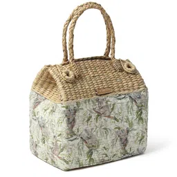 habereindia Picnic Baskets | Lunch Basket | Cane or Jute Basket | Wicker Baskets | Cane Basket for Gifting (Design 01) image 4