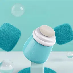 imprint Powder Puff With Holder Container | Powder puff For Babies | Blue Panda image 3