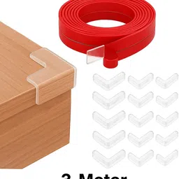 kundhavai Silicon Corner Protector for Table Corner Guards for Baby Safety (Transparent) image 3