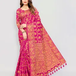 cosbila fashion Woven Banarasi Cotton Silk Saree-picture-13