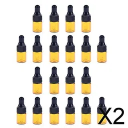 SAZ DEKOR® 2x20 Pieces Mini Refillable Glass Dropper Bottle for Essential Oils 1ML image 2