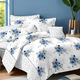 halen Cotton Double Flat 210 TC Printed Bedsheet image 1