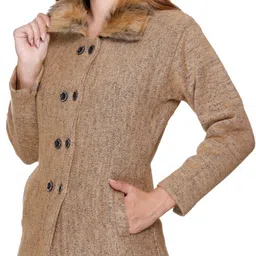 biwu 100% Wool Striped Coat For Women image 5