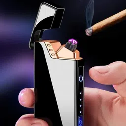 litup Finger Touch Switch LED Windproof Rechargeable USB Double Arc Cigarette Lighter Flint Fire Starter-picture-43