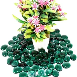 power stone Colored Stones Pebbles For Aquarium Vase Home Garden Outdoor Art n Craft PS7 Polished, Carved, Regular Round, Oval Fire Glass Pebbles image 3