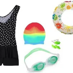 svnfoxx Swimming Costume For Girls with Goggles, Swimming Set with Ring (4-6 Years) Swimming Kit-picture-28