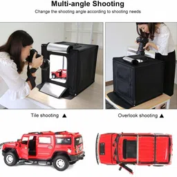 VTS 50x50 cm LED Tent Light Cube Diffusion Soft Box Kit with 4 Colors Backdrops Backdrops Portable Photo Studio Shooting for Photography Diffuser image 2