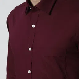 peter england Men Regular Fit Solid Spread Collar Formal Shirt image 5