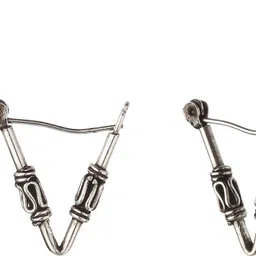 jsaj 925 Sterling Silver TRIANGLE BAALI for Girls and Womens Silver Hoop Earring-picture-26