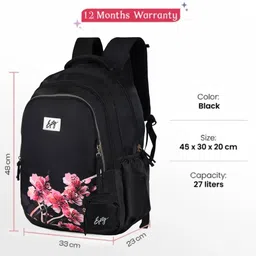 emilly Large 36 L Laptop Backpack Tulip School Bag 36L Black in Color School Bag image 2