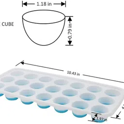 aivc Premium Silicone Pop-up Ice Cube Tray (Pack of2) 21 Cubes Blue Silicone Ice Cube Tray image 2