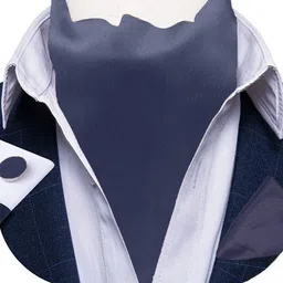 UTF Ascot Ties for Men Cravat Tie and Pocket Square with cufflinks Set Ascot Scarf Cravat-picture-11