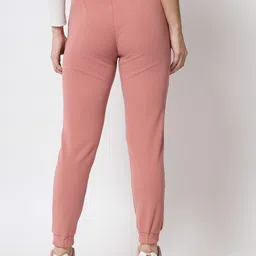 q-rious Women Regular Fit Pink Lycra Blend Trousers image 3