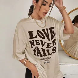detour Women Printed, Typography Round Neck Pure Cotton Multicolor T-Shirt image 1