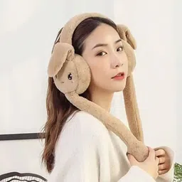 triora Cute Rabbit Bunny Design Soft Foldable Ear Moving Earmuff for Girls & Kids Ear Muff image 2