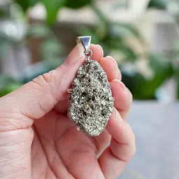 Natural Golden pyrite Wealth Finance Crystal Rough Raw shape pendant Crystal Stone-image-17