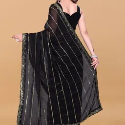 watay Embroidered Bollywood Georgette Saree image 2