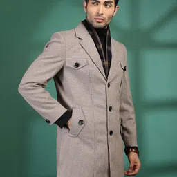 chkokko Tweed Solid Coat For Men image 3