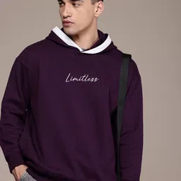 roadster Men Full Sleeve Embroidered Hooded Sweatshirt-picture-18