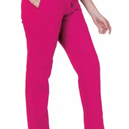 hifzaa Women Solid Pink Track Pants image 3