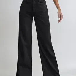 kotty Women Flared High Rise Black Jeans image 2