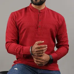 sopani Men Self Design Art Silk Straight Kurta-picture-27