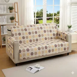 inhome decor Polyester 3 Seater Sofa Abstract Cover image 2