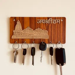 home spire Wooden Wall Key Holder – Rustic Key Rack for Entryway Wood Key Holder-picture-24