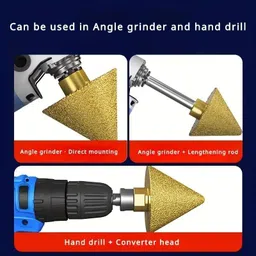 arudip Diamond Beveling Chamfer Bit, 38MM, Bevel Enlarge Hole Polishing Lever Tool image 2
