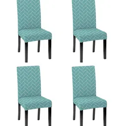 hotkei Green Polycotton Brick Printed 14x18 Inches Chair Covers (4 pieces) image 2