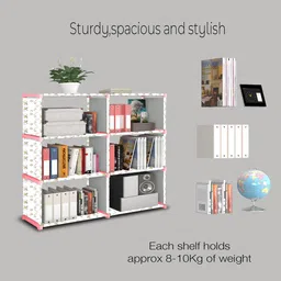 imperial fur 12 Layer Portable Book Shelf Rack | Space-Saving Book Stand for Home & Office Metal Open Book Shelf image 2