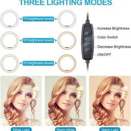 Wrapo Foldable Tripod with Remote, Dimmable 3-Modes LED Ring Light Ring Flash image 3
