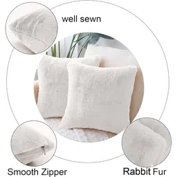 luxe home international White Solids 170 TC Polyester 2 Cushion Cover image 5