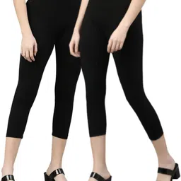 3/4th Capri leggings Women Black Capri-image-3