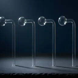 agnix 6 inch Bend Glass Oil Burner Pipe Transparent (Pack of 4) Borosilicate Glass Inside Fitting Hookah Mouth Tip image 4